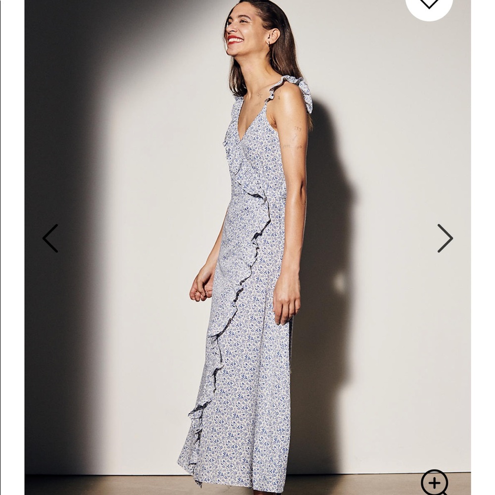 Ruffled Wrap Maxi Dress in Americana Floral